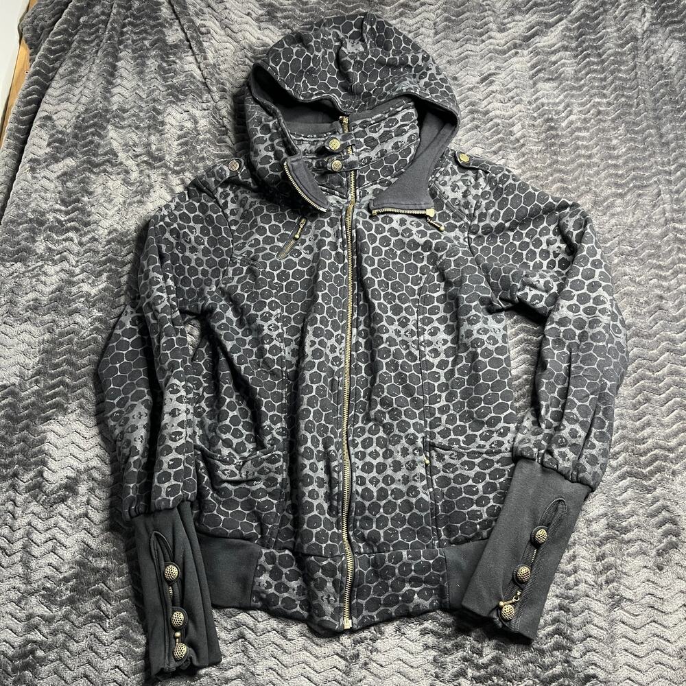 Buddahful Busy Bee Hoodie - Honeycomb Print Size XL